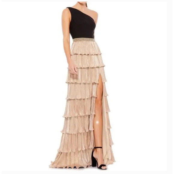 Mac Duggal Dresses & Skirts - Mac Duggal One-Shoulder Ruffle Tiered Gown Dress 2 NEW
